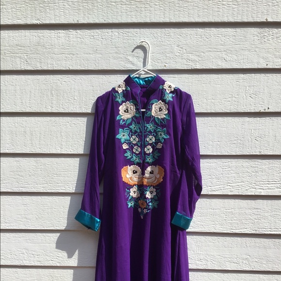 Dresses & Skirts - Thread embroidered georgette salwar kameez